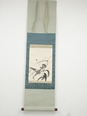 玉村方久斗筆　栗図　肉筆紙本掛軸（共箱）